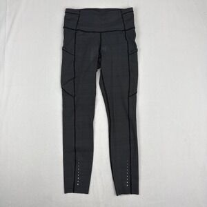 Lululemon Fast Free High-Rise 7/8 Tight Leggings Women's 6 Black Pockets Skinny
